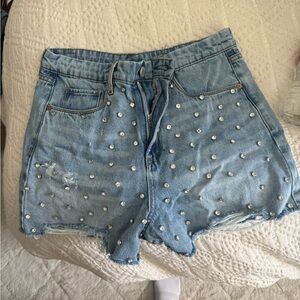Blank NYC Embellished Denim Shorts